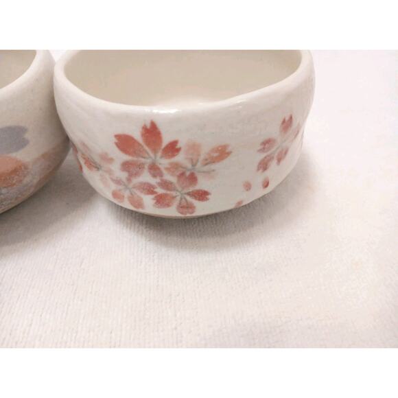 3 Pc Mini Bowls Set ASIAN Japanese Hot Tea Cups Condiment Soy Sauce Dip Pottery - Picture 9 of 16